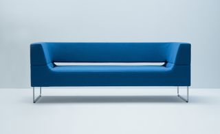 Bright, bold blue sofa