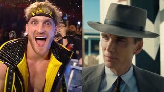 Logan Paul at WWE event and Cillian Murphy in Oppenheimer