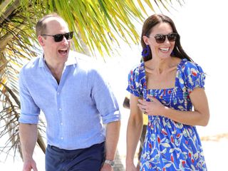 The Prince and Princess of Wales on the Platinum Jubilee Royal Tour of the Caribbean in 2022