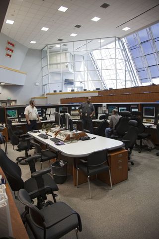 In Firing Room 4 in the Launch Control Center at NASA's Kennedy Space Center in Florida