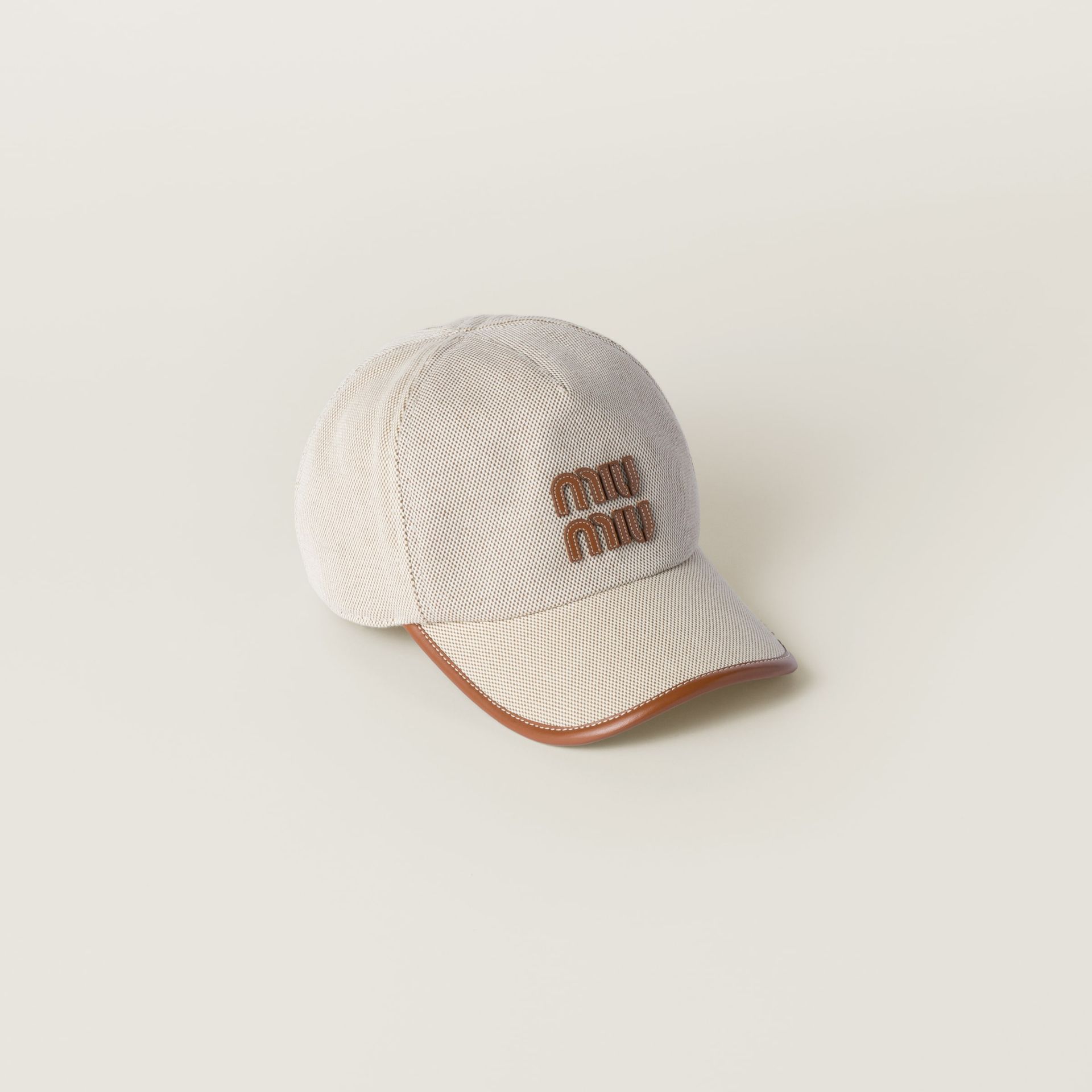 Canvas and Leather Baseball Cap