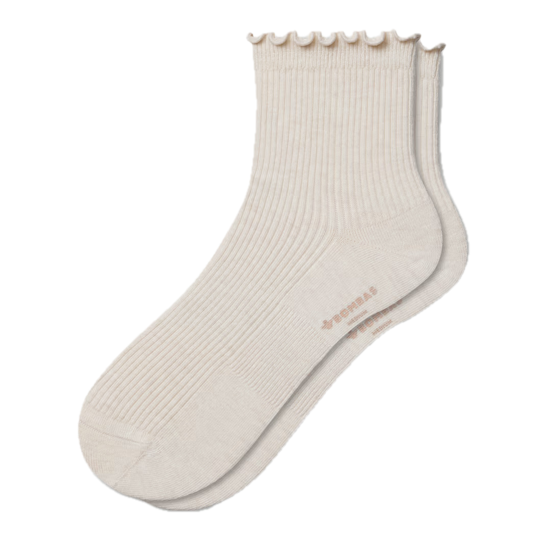 Women&#039;s Ruffle Rib Quarter Socks