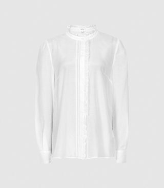 Liddy White Ruffle Detail Shirt – was £145, now £70