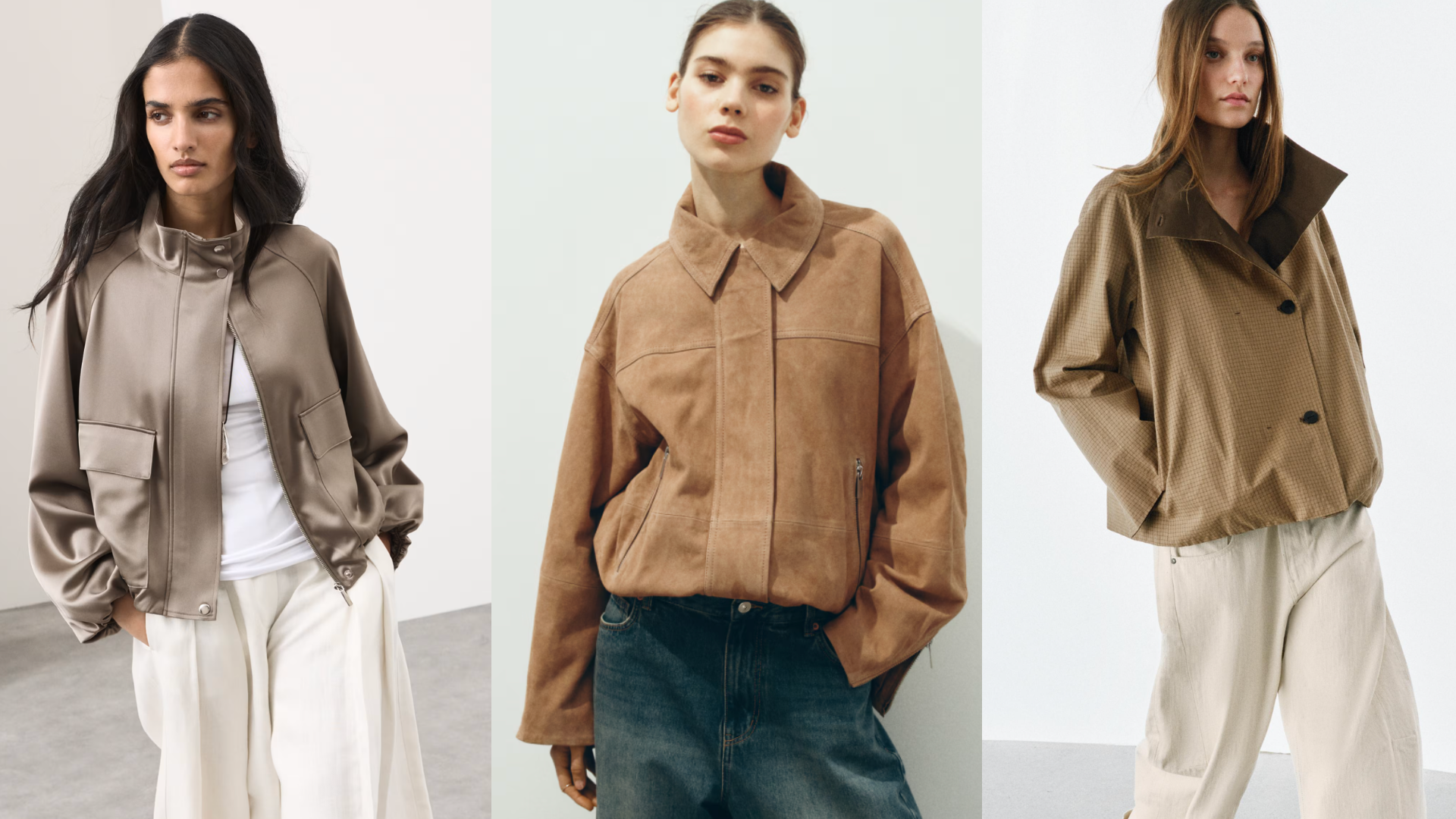 Image of the Zara, Marks and Spencer and H&amp;M trending jackets. 