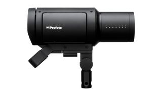 a side view of the Profoto Pro-B3 on a white backdrop