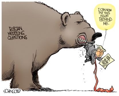 Political Cartoon U.S. Comey FBI firing Russia scandal Trump