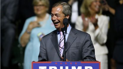 Nigel Farage at Trump campaign rally