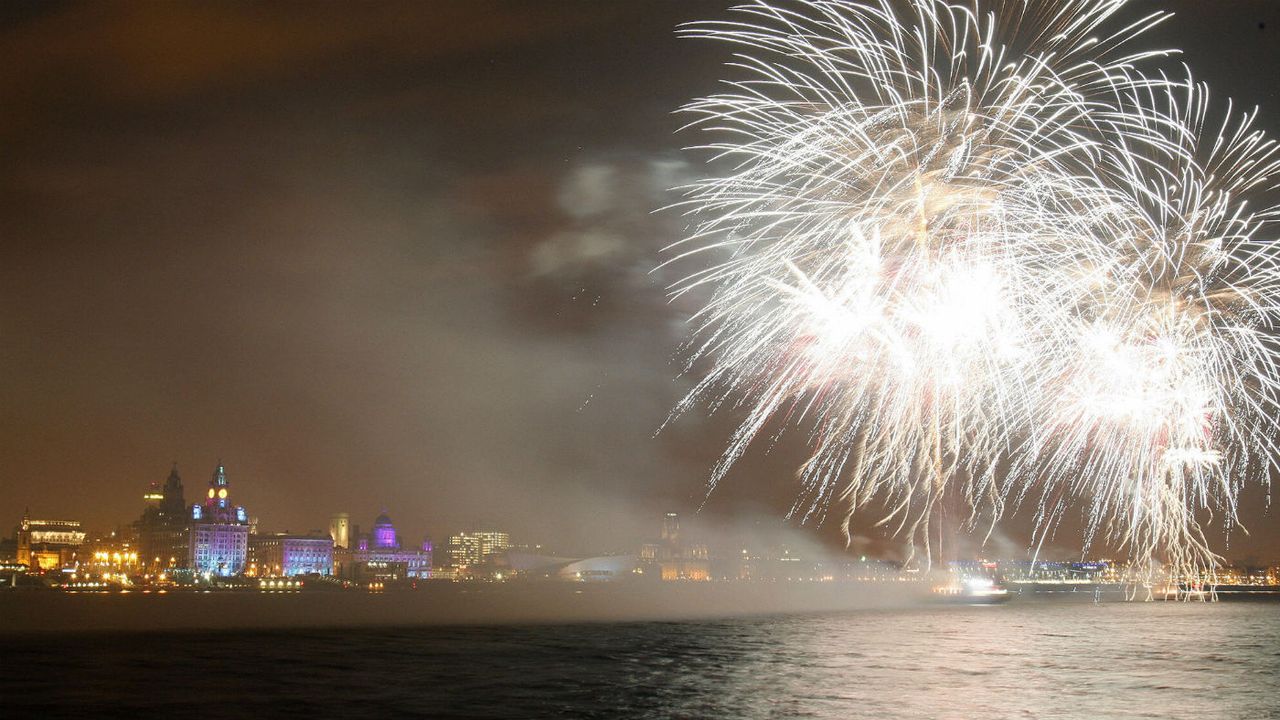 Liverpool fireworks 2008 European Capital of Culture