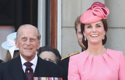 Prince Philip, Duke of Edinburgh, Catherine, Duchess of Cambridge on the balcony of Buckingham Palace