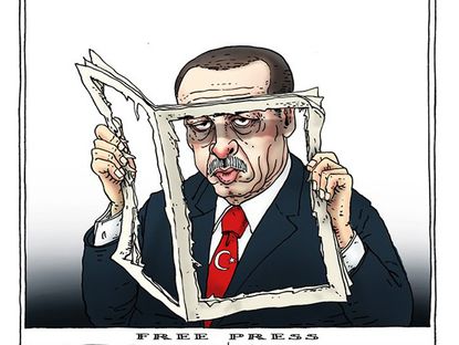 Political cartoon free press Turkey