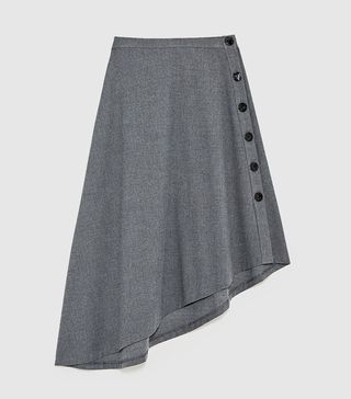 Zara + Asymmetric Skirt With Buttons