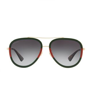 Gucci + Striped Aviator Sunglasses
