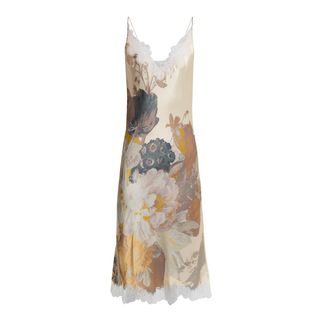 Carine Gilson + V-Neck Silk-Satin Slip Dress