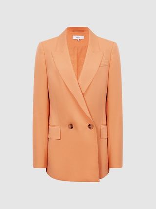 Reiss + Orange Emmy Wool Blend Double Breasted Blazer