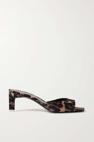 The Attico + Kaia Leopard-Print Satin Mules