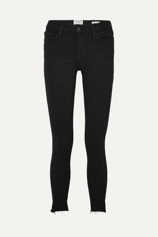 Frame + Le Skinny De Jeanne Raw Stagger Mid-Rise Jeans