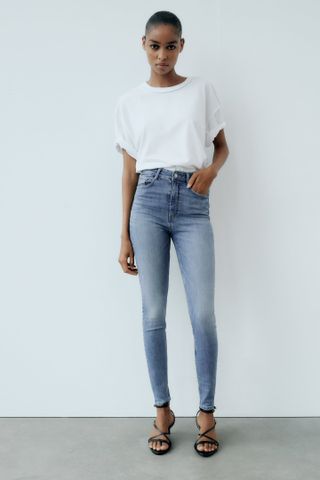 Zara + High-Rise Skinny Sculpt TRF Jeans