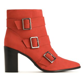 Schutz + Buckled Suede Ankle Boots