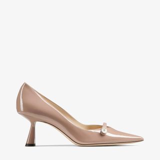 Jimmy Choo + Rosalia 65 Ballet Pink Patent Pointed Pumps