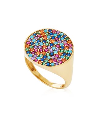 Joanna Laura Constantine + Tribal Gold-Plated Brass and Cubic Zirconia Ring