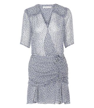 Vernonica Beard + Dakota Ruched Printed Silk Chiffon Mini Dress