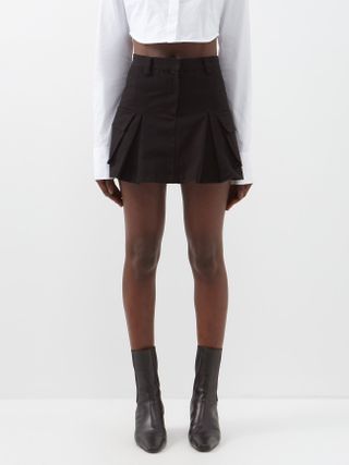 Frankie Shop + Audrey Pleated Cotton Mini Skirt