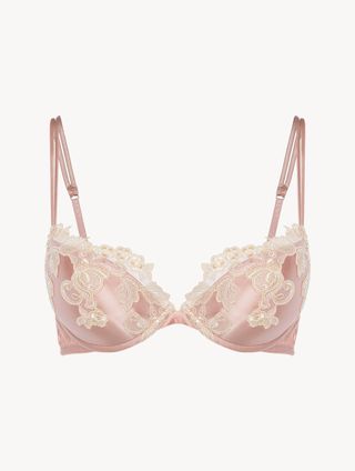 La Perla + Pink Silk Frastaglio Bra