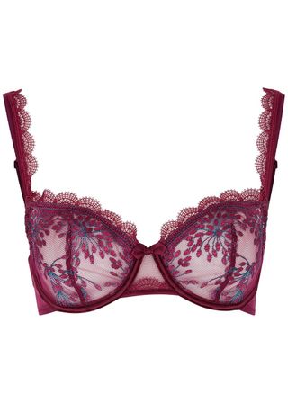 Simone Pérèle + Singuliere Purple Embroidered Half Cup Bra