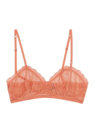 Love Stories + Janis Orange Lace Soft-Cup Bra