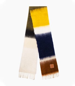 Loewe + Blue Green And Yellow Wool And Mohair Scarf