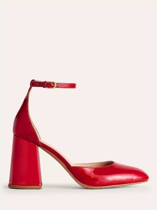 Boden + Block Heel Two Part Leather Court Shoes