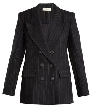 Isabel Marant Etoile + Laney Pinstriped Linen Blazer