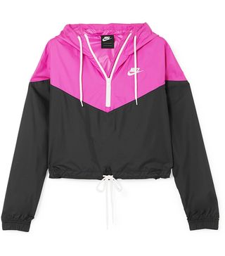 Nike + Two-Tone Cropped Hooded Shell Jacket