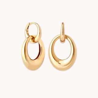 Astrid & Miyu + Dome Link Hoops in Gold