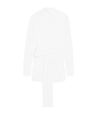 Victoria, Victoria Beckham + Tie-Front Cotton-Poplin Shirt