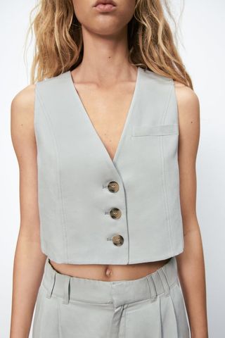 Zara + Linen Blend Waistcoat