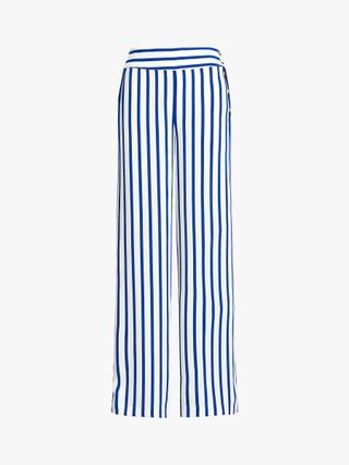 Ralph Lauren + Margit Striped Satin Wide Leg Trousers