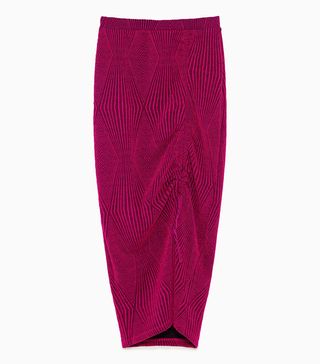 Zara + Jacquard Skirt With Shimmer Detail