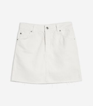 Topshop + Moto White Denim Miniskirt