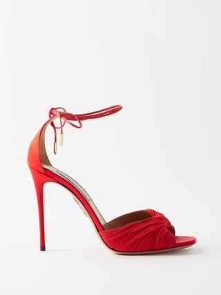 Aquazurra + Bellini Beauty 105 Satin Sandals