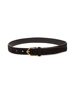 Saint Laurent + Triangle-Buckle Skinny Leather Belt