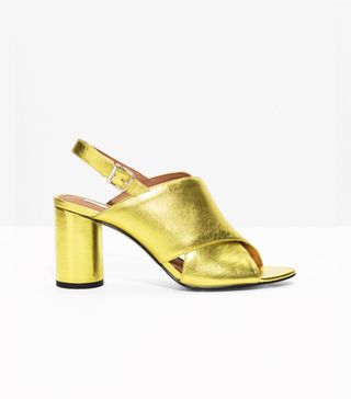 & Other Stories + Metallic Wide Strap Sandalette