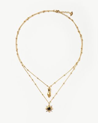 Missoma + Harris Reed Handpicked Double Chain Pendant Necklace