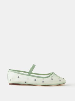 Loeffler Randall + Leonie Crystal Mesh Ballet Flats