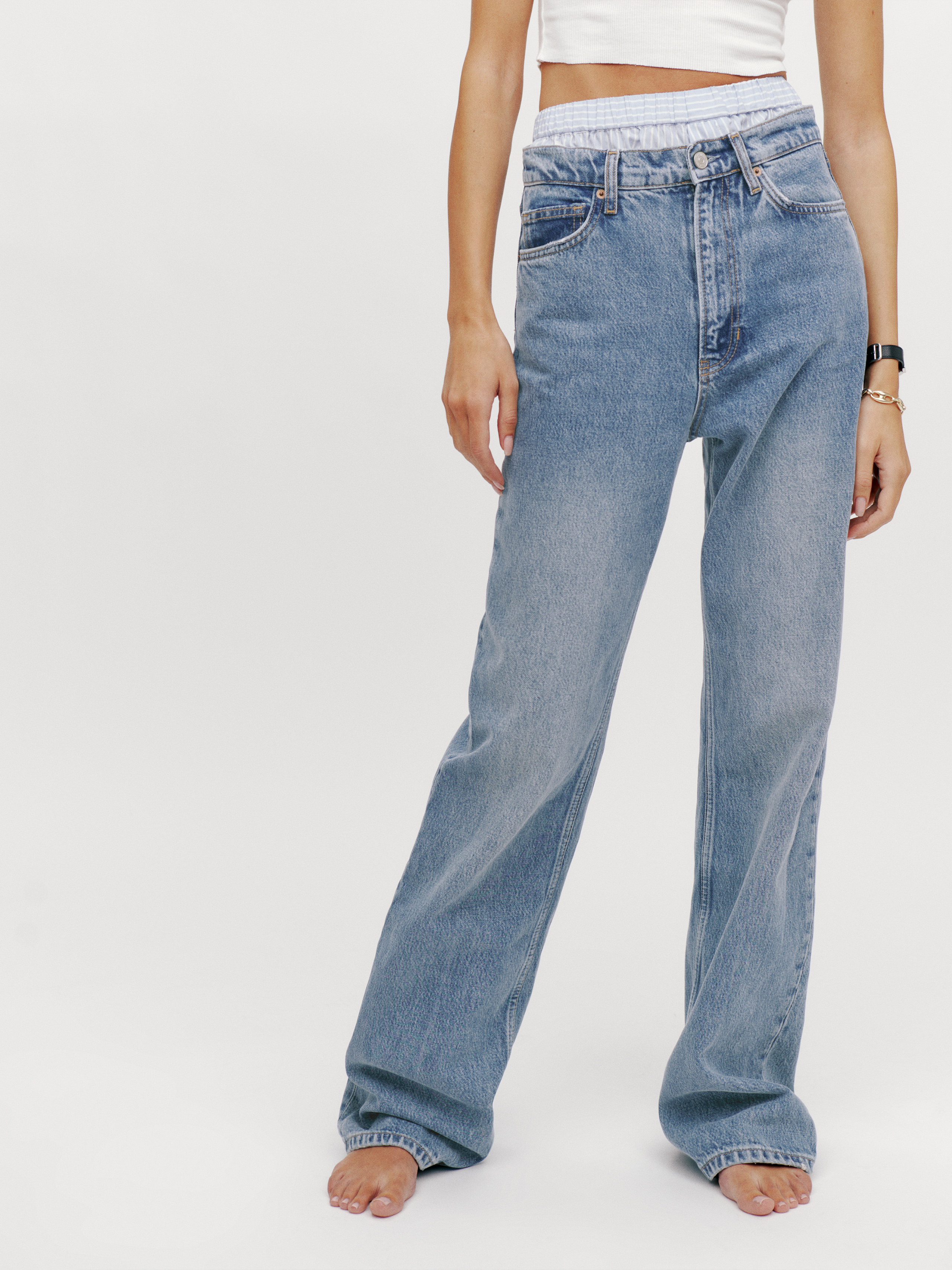 Reformation + Wilder High Rise Huge Leg Denims