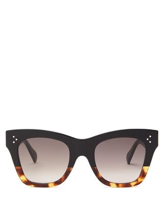 Celine Eyewear + Square Tortoiseshell-Gradient Acetate Sunglasses