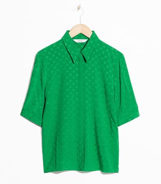 & Other Stories + Relaxed-Fit Dotted Blouse