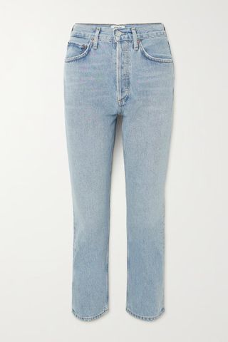 Agolde + Riley Cropped High-Rise Straight-Leg Organic Jeans