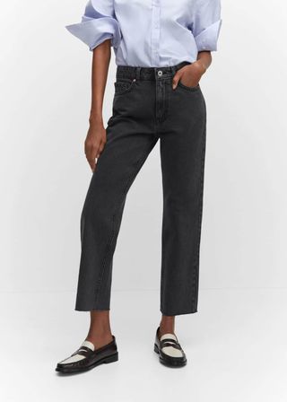 Mango + Straight-Fit Cropped Jeans