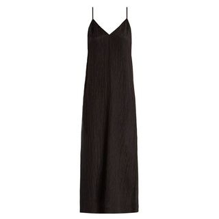 Raey + V-Neck Crinkled-Silk Cami Midi Slip Dress 180